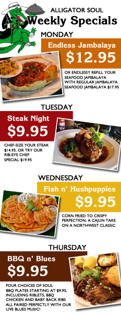 New Specials Nights on Jamby Mondays and BBQ & Blues Thursdays